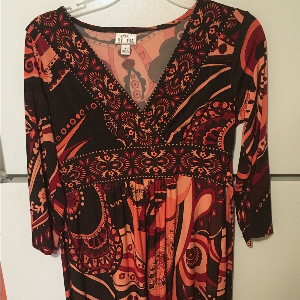 Long sleeve printed dress